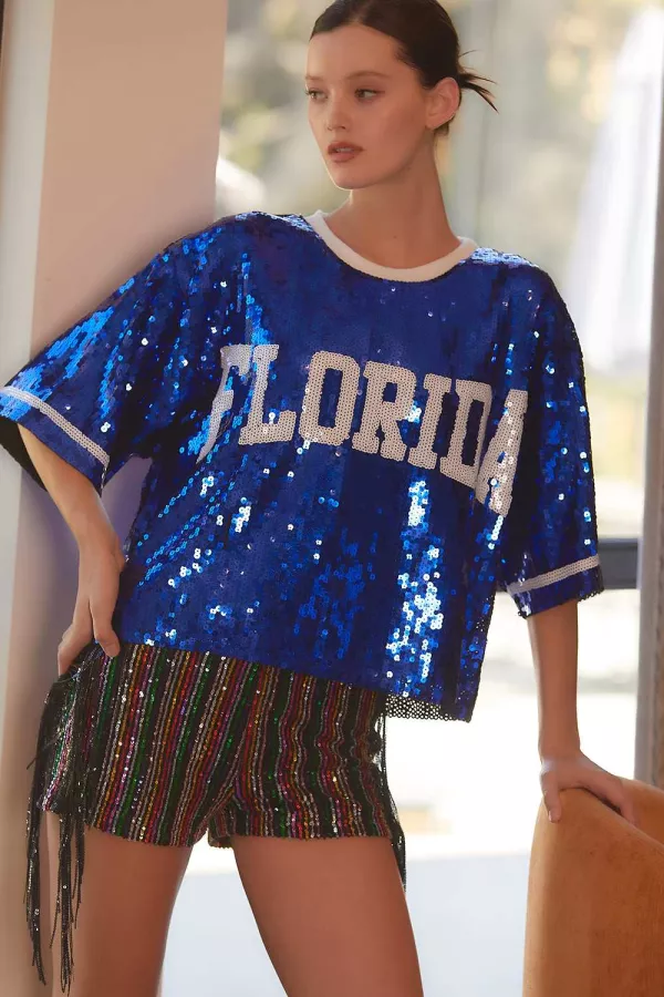 Wholesale Game Day Sequin Crop Top - Mainstrip