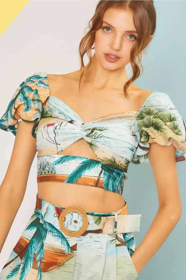 Wholesale Tropical Crop Top Mainstrip