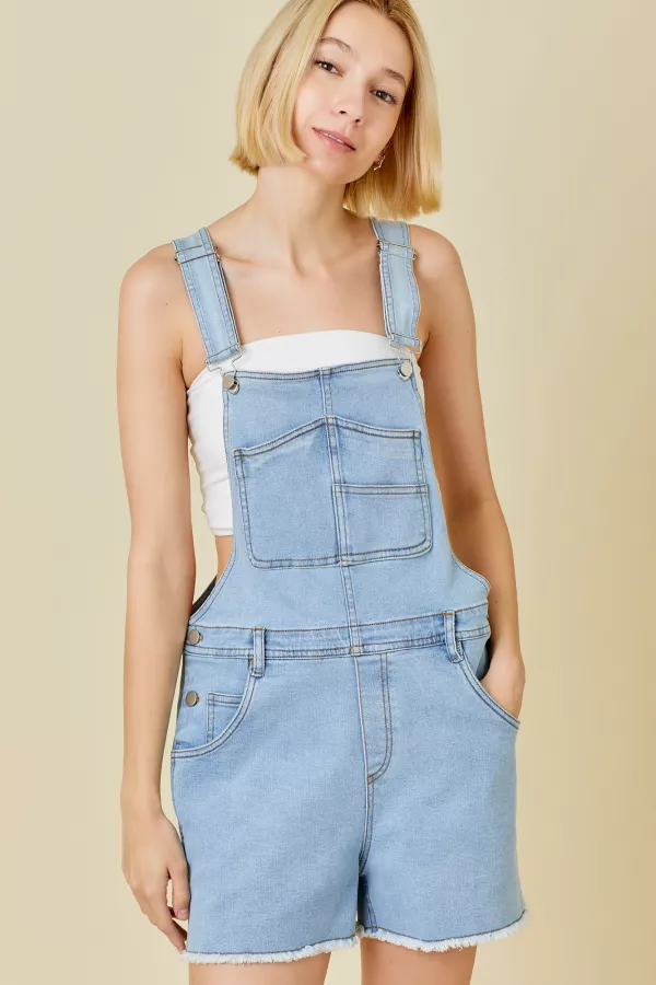 Wholesale Stretched Denim Overall Romper Mainstrip